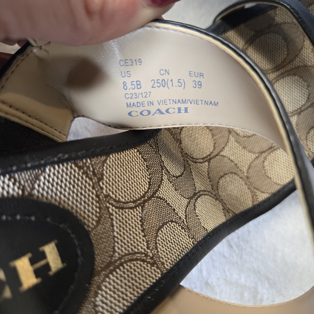 EUC Coach Rori Leather Strappy Heel Sandal – Black / Size 8.5 B  CE319 Authentic - Picture 8 of 10
